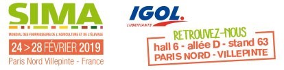 SIMA, PARIS NORD - VILLEPINTE du 24 au 28 février 2019, IGOL vous attend au hall6 - allée D - stand 63